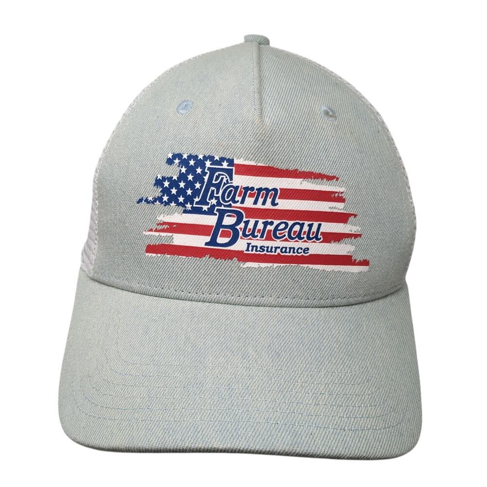 Farm Bureau Insurance Strapback Trucker Hat Blue OS Adjustable Style Master